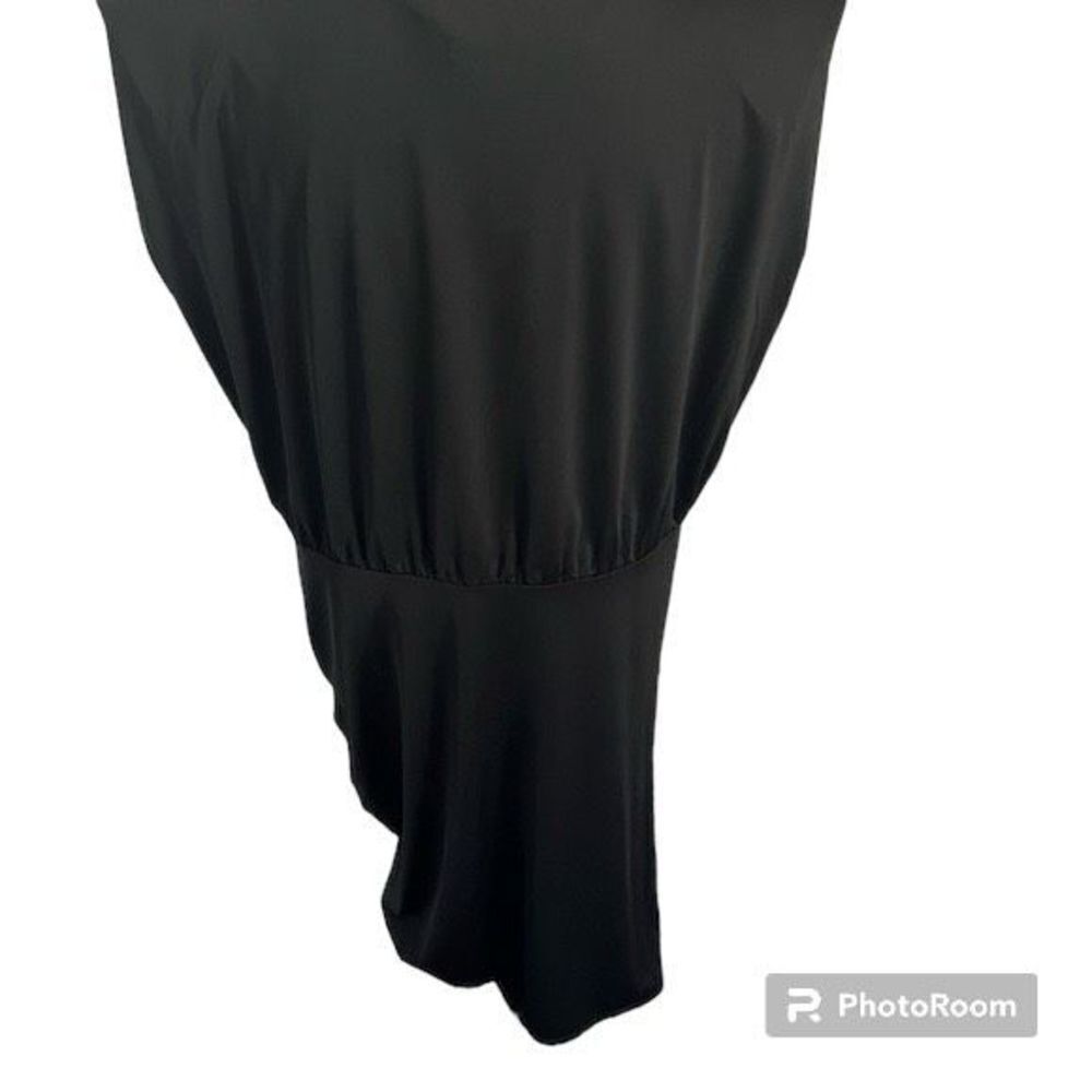 ✨NWT Express Faux Wrap V-Neck Ruched Sheath Black Sz Large Dress✨ - Picture 12 of 12